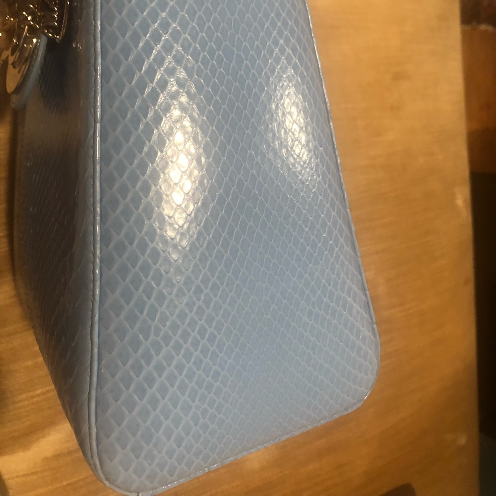Christian Dior-Python Medium Lady Dior blue bag - Picture 5 of 8